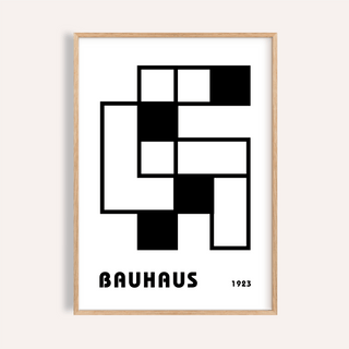 Minimalist Block Art print in black and white for living room wall art