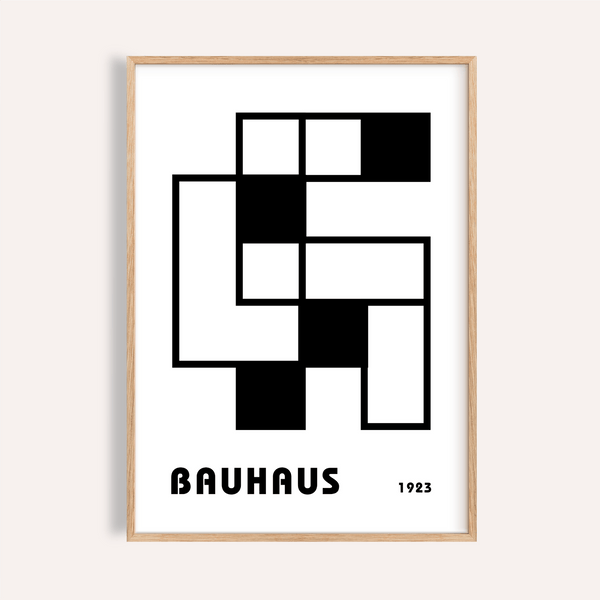 Minimalist Block Art print in black and white for living room wall art