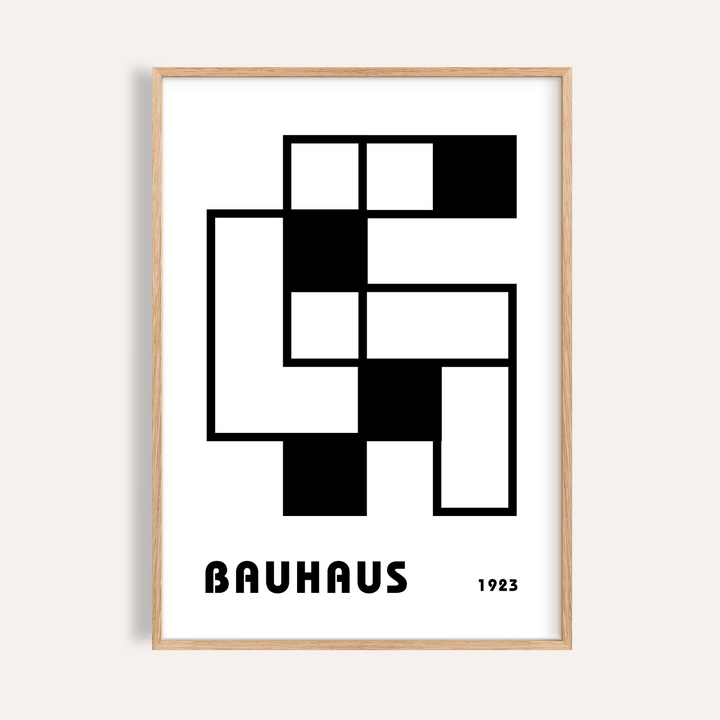 Minimalist Block Art print in black and white for living room wall art