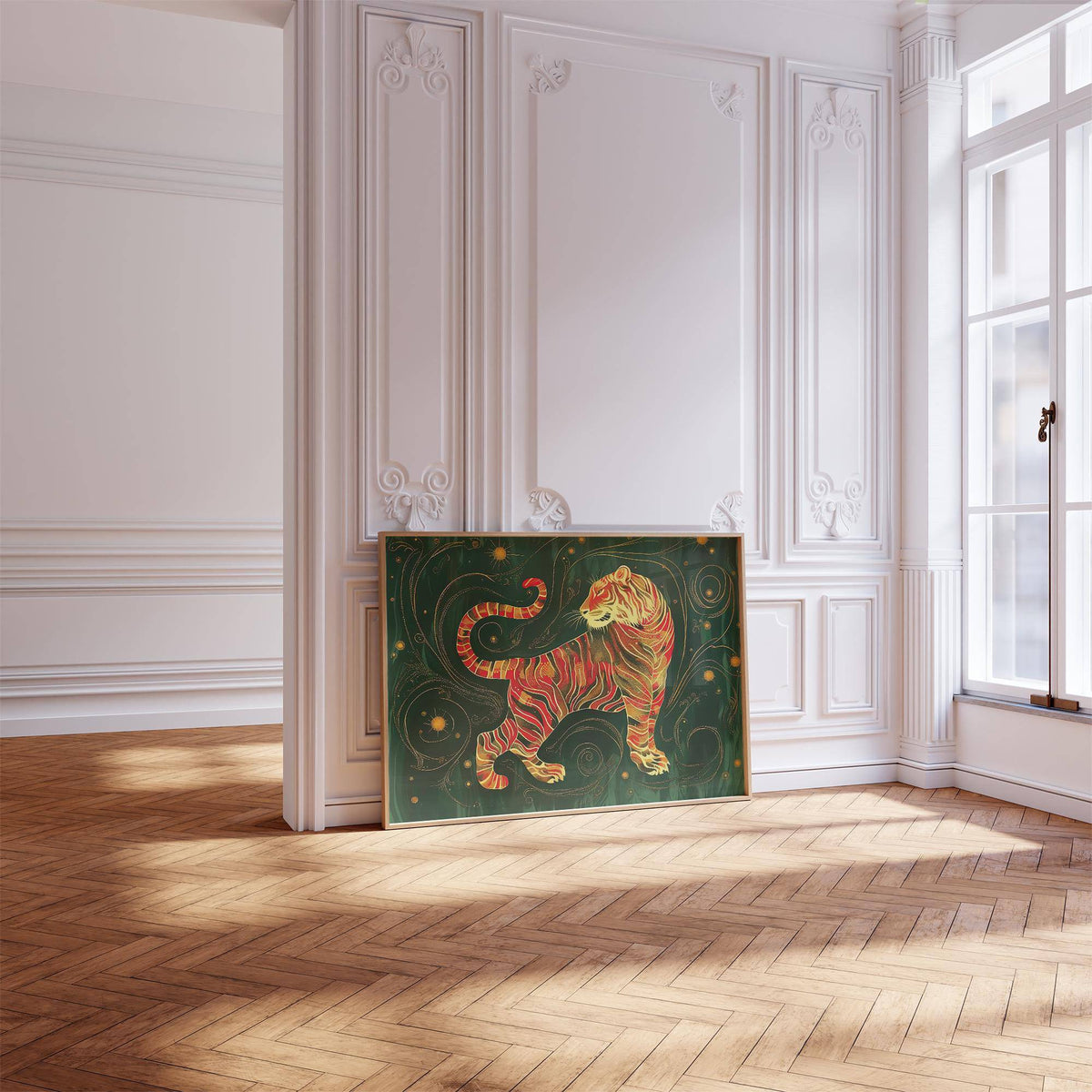 Artistic oriental wall art with luxurious textures