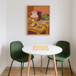 Home kitchen Taco Art Print with main colors Orange and Green wall art