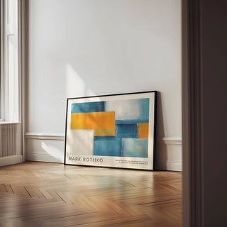 Rothko-style wide wall art in contemporary living room​