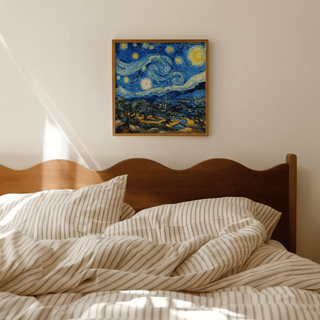 Starry Night Art Print poster featuring Blue and Yellow for bedroom