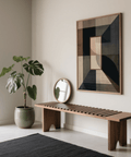 Abstract Wabisabi Art Print in brown tones for calm entryway design