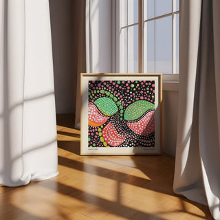 abstract green pink art with vivid colours
