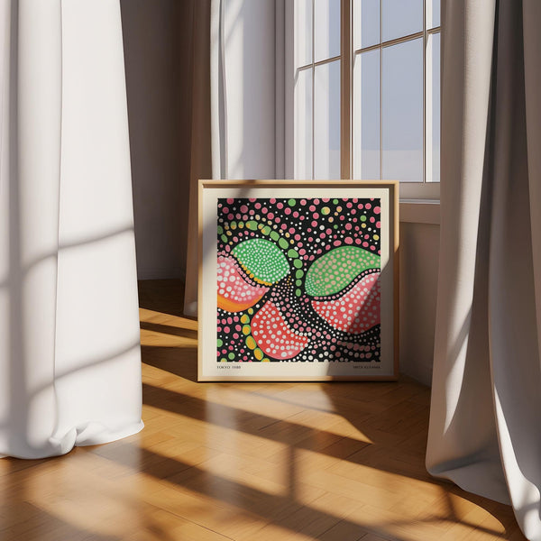 abstract green pink art with vivid colours