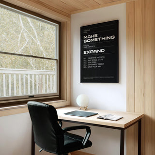 Bold Wall Art Phrases print with steps for trusting the creative process.