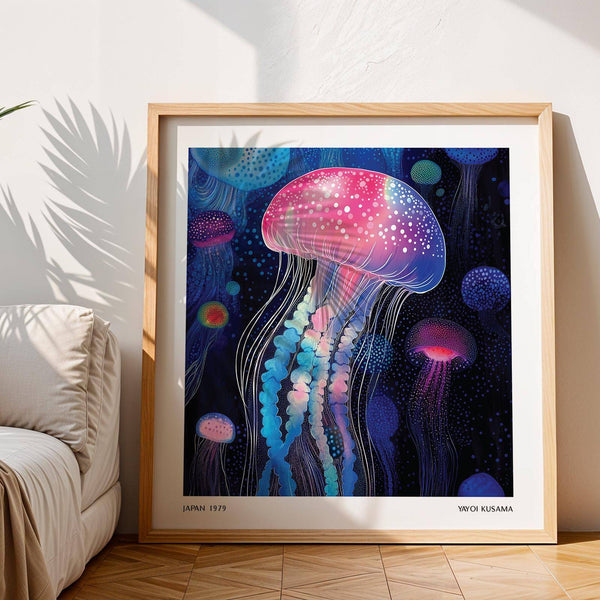 Modern colourful wall art jellyfish ideal for contemporary interiors