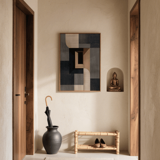 Modern Abstract Wabi Sabi Print, Brown and Black, ideal wall art for guest room