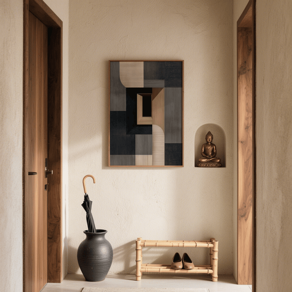 Modern Abstract Wabi Sabi Print, Brown and Black, ideal wall art for guest room