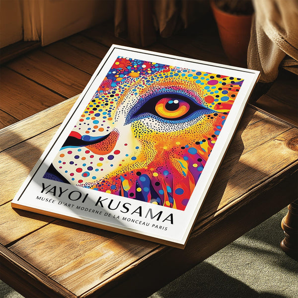 Vibrant Lion Animal Poster print with colorful safari theme and contemporary flair.