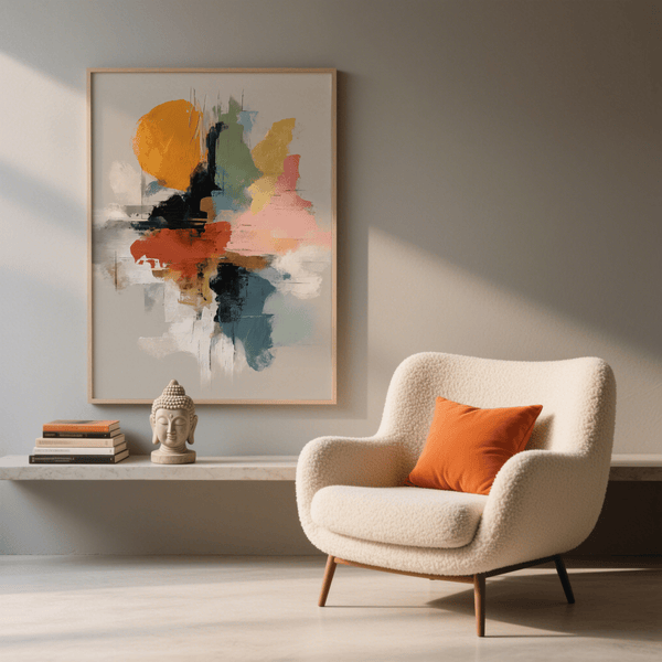 Colorful Abstract Art Print multicolored texture for gallery art print display