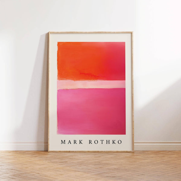 Modern pink and orange wall art for contemporary interiors