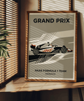 Angular Haas Racing Poster print featuring number 20 race car and sweeping track bands