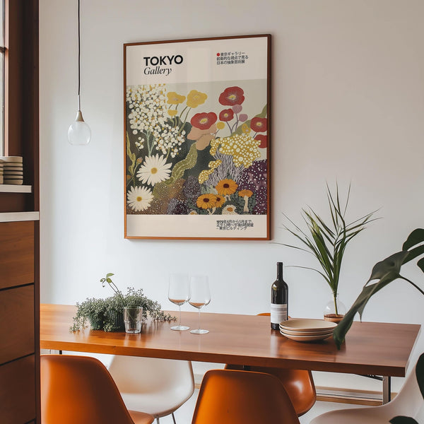 Minimalist wildflower wall art for contemporary interiors