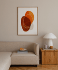 Abstract wall art poster with rounded shapes, textured fill, and negative space