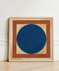 Minimalist Circle Art poster for minimalist interior with blue and brown colors
