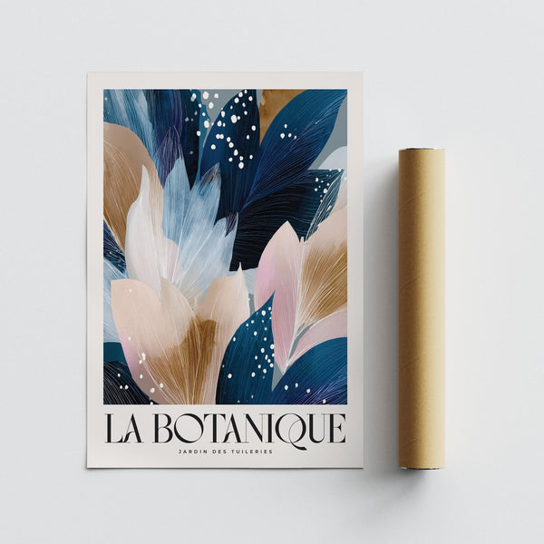 Abstract botanical art print for living room wall gallery