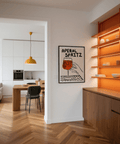 Aperol Spritz Print with orange and black details for home bar wall art