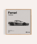 Ferarri Testarossa Wall Art in gray for living room art print