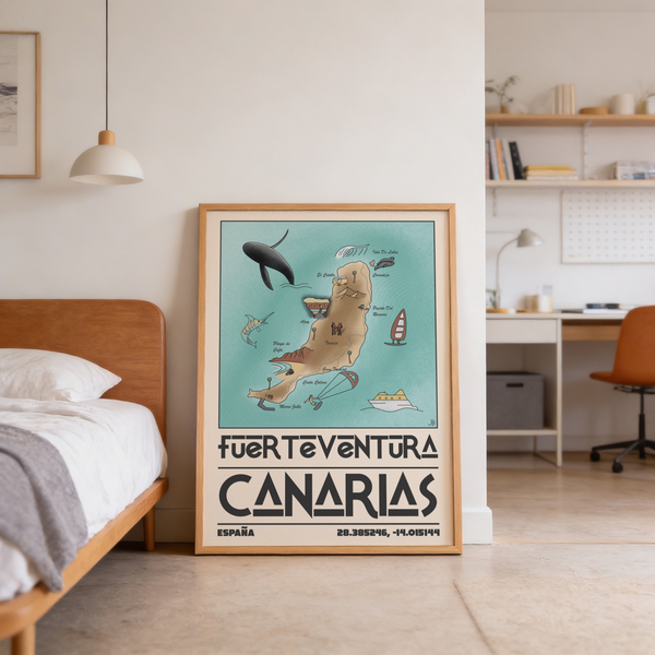 Gallery arrangement featuring Canary Islands Wall Art alongside other destination prints