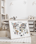 World Map for Kids wall art print for child's study