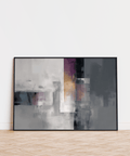 Expressive Contemporary Poster for living room, Purple and Black scheme