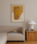 Minimalist Organic Wall Art print showing speckled block and white loop lines