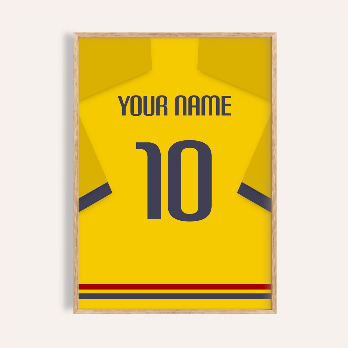 Front view Ecuador Football  Shirt Poster with custom name and number 10 wall art print