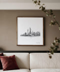 Square wall art poster Statue of Liberty print minimalist cityscape