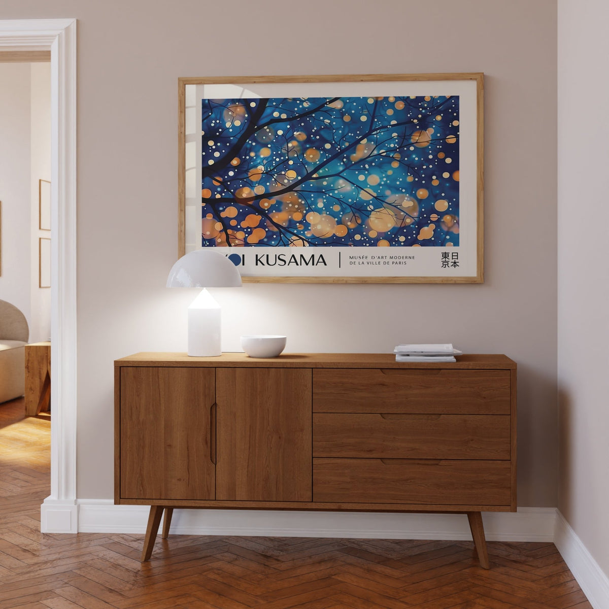 Large Landscape Kusama Art print for modern home decor