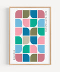 Modern Bauhaus block colour wall art in vibrant geometric design