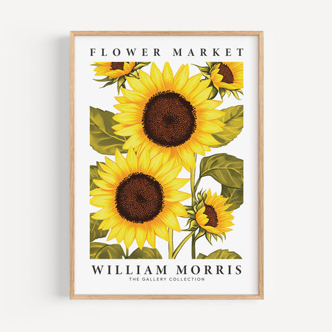 Classic floral wall art by William Morris featuring sunflowers
