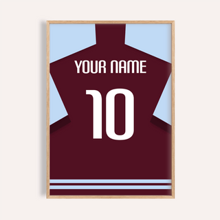 Featuring a shirt-back graphic wall art print with custom name and number