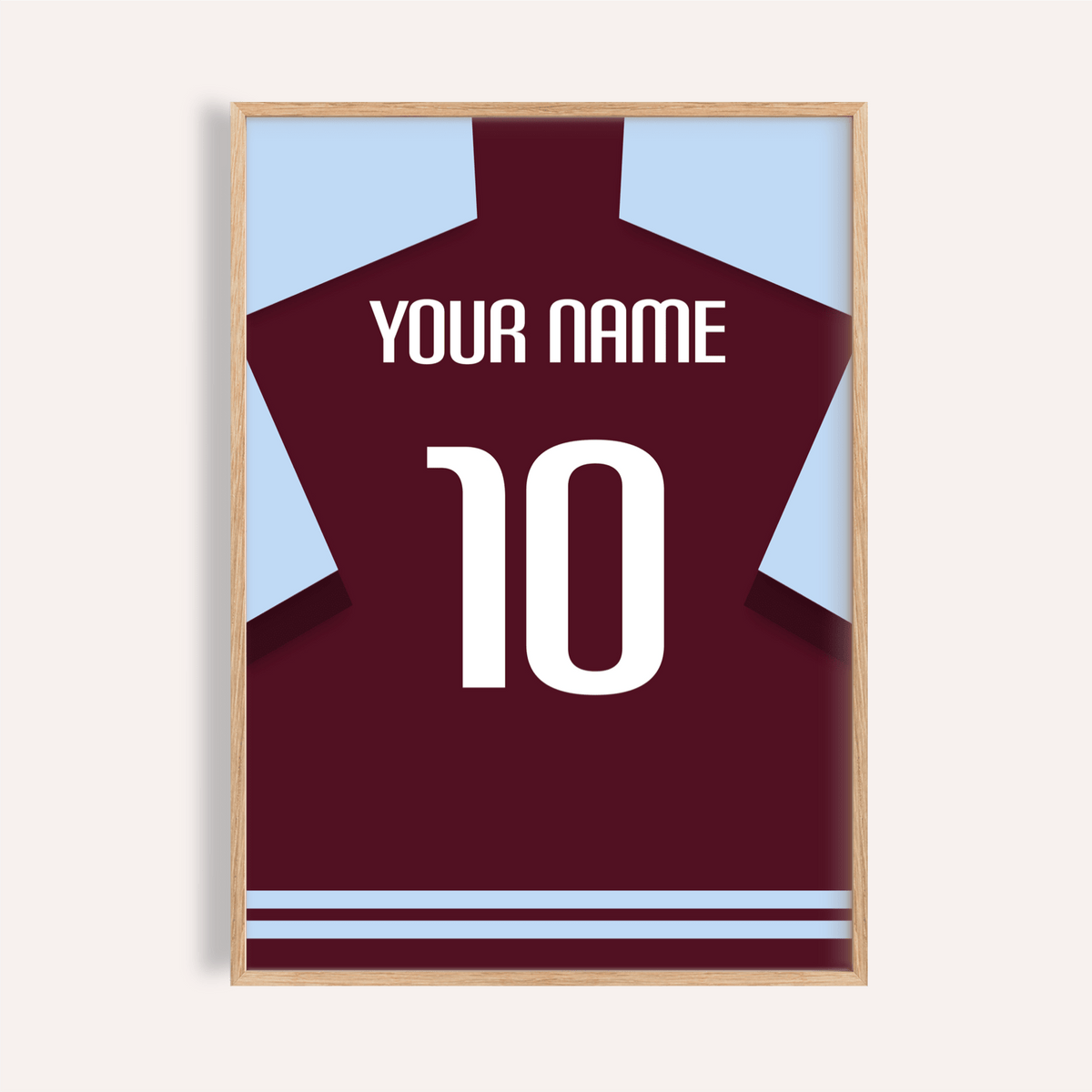 Featuring a shirt-back graphic wall art print with custom name and number