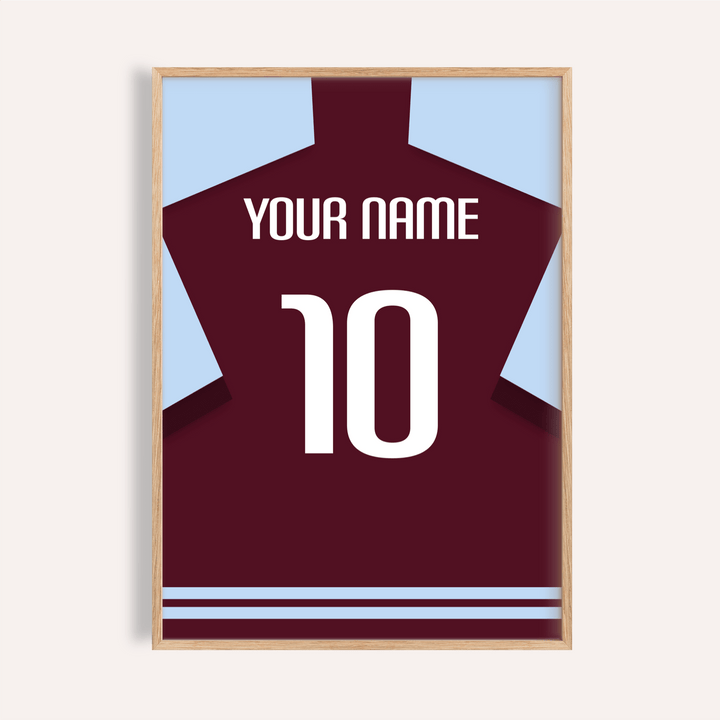 Featuring a shirt-back graphic wall art print with custom name and number
