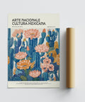 Mexican-style poster art for boho interiors with desert florals and foliage.