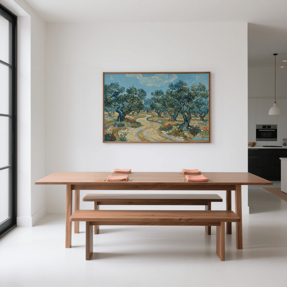 Olive Tree Landscape Print in Multicolored tones for bedroom art print