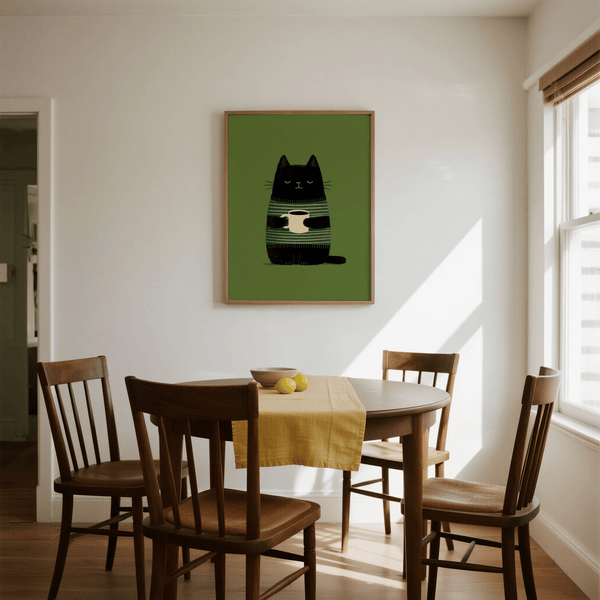 Grumpy Cat Wall Art with black cat, ideal for office wall art