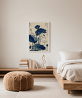 Japanese Poppy Wall Art featuring green stems for bedroom decor poster