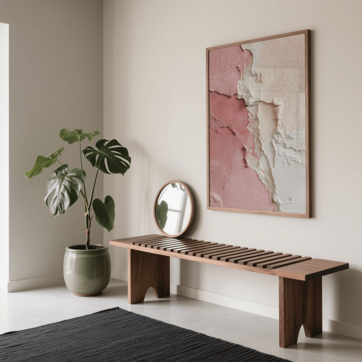 Minimalist Pink Wabi Sabi Poster Pink Beige for office wall art print