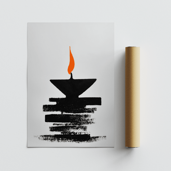 Warli Folk Art Print depicting rhythmic stick figures