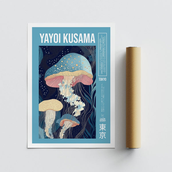 Deep sea scene captured in unique art prints with whimsical jellyfish.
