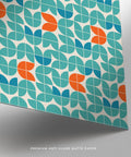 Close-up of bold shapes in a graphic wall art print inspired by Bauhaus.