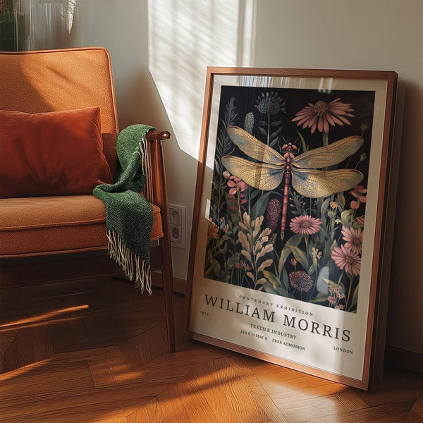 Vintage style dragonfly art prints for home gallery displays