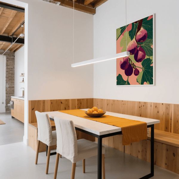 Fig Wall Art poster featuring figs and green leaves for dining area