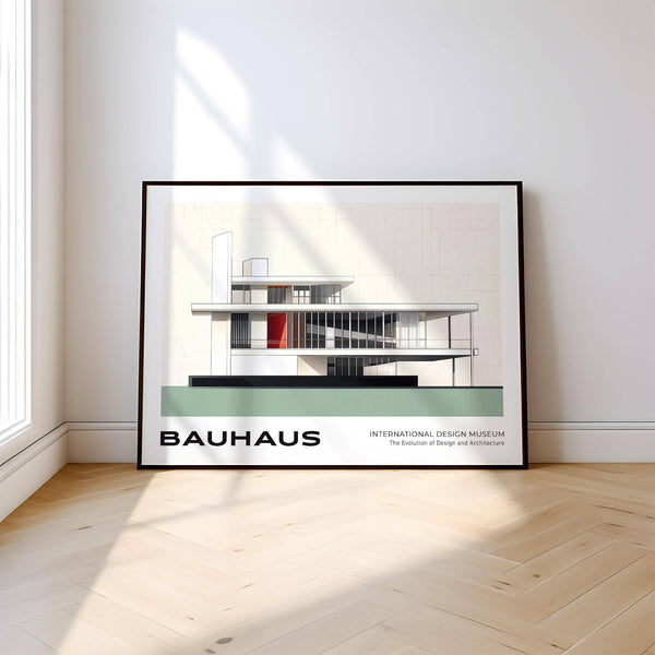 Bauhaus blueprint wall art for modern decor