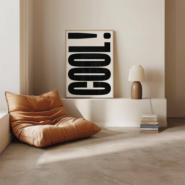 Black and white cool typography poster for chic home decor