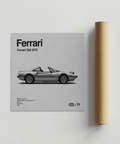 Gray and Black Ferrari 308 GTS Poster for automotive-themed living area