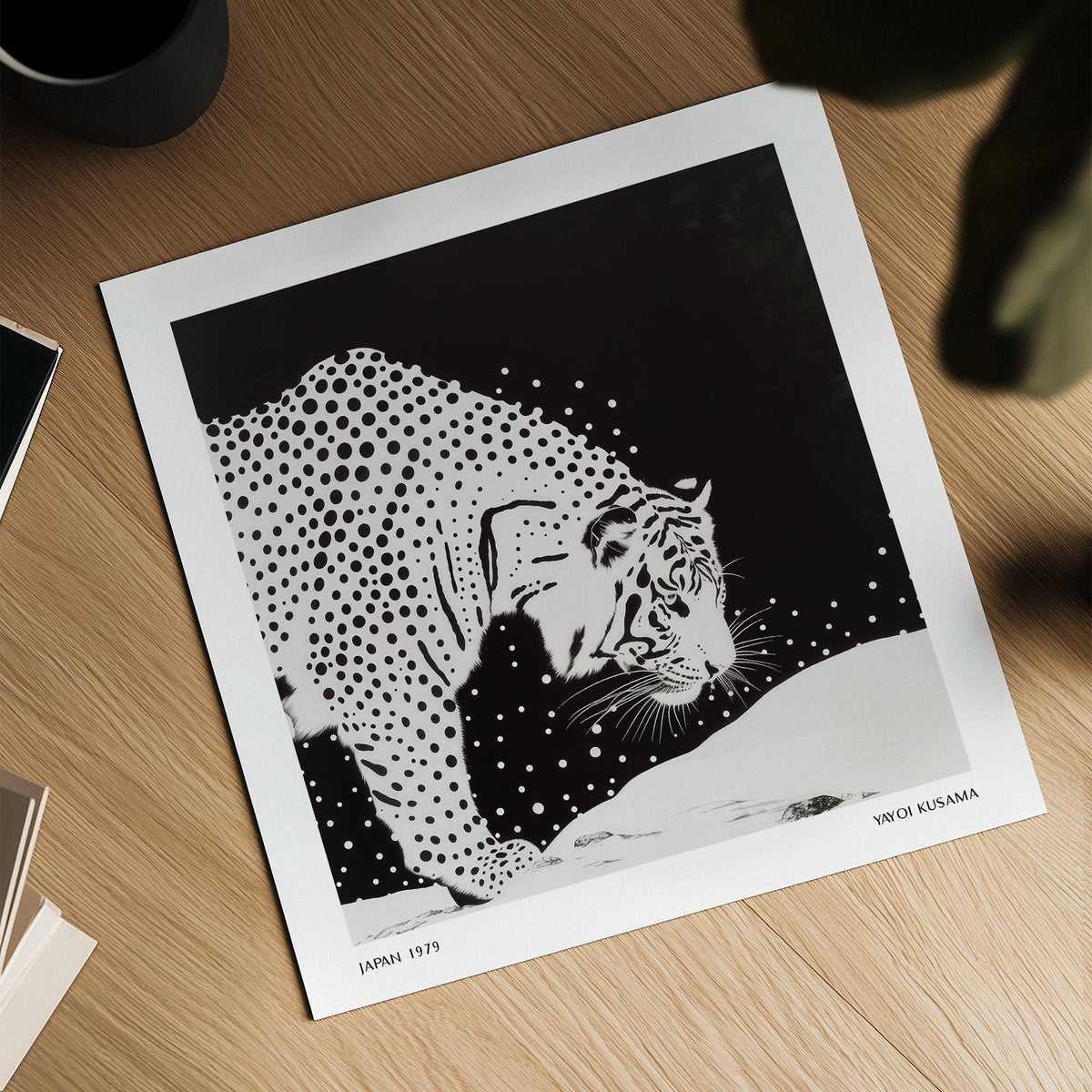 Abstract dotted pattern tiger from japanese tiger art collection